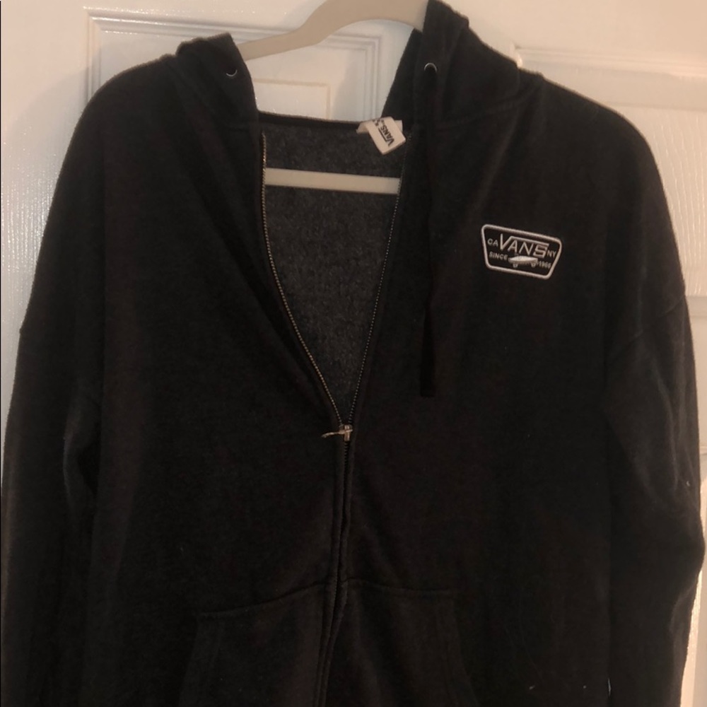 Vans zip up heathered gray hoodie